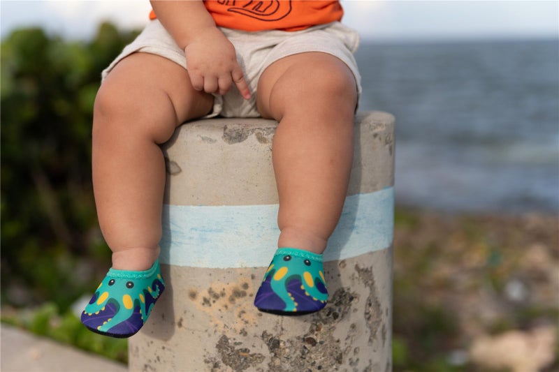 BARERUN Baby Water Shoes Barefoot Skin Aqua Sock Swim Shoes for Beach Swim Pool Blue 12-18 Months Infant - Image 5